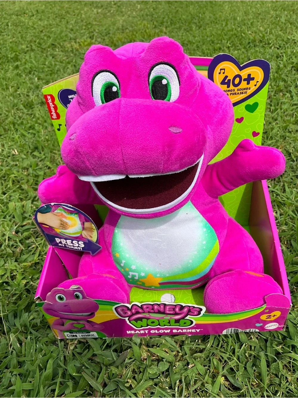 Fisher-Price Barney's World Heart Glow Plush - Bright Pink & White